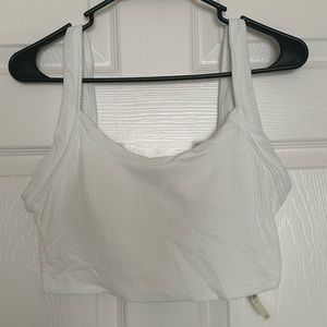 Aerie White Waffle Bikini Top